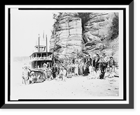Indians and steamer near the Stand Rock Amphitheatre, Historic Reproduction