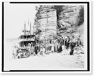 Indians and steamer near the Stand Rock Amphitheatre, Historic Reproduction