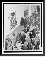 Crowds viewing Exterminate" and "Invasion", two of the seven war paintings begun after the invasion of Pearl Harbor, by Thomas Hart Benton, New York", Antique Poster