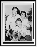 Nancy Davis, Ronald Reagan, Tommy Nolan and turkey pose for G.E. Theater, Historic Reproduction