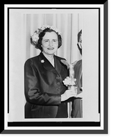 Historic Framed Print, [Mrs. Mary Lasker, half-length portrait, presenting award].World Telegram & Sun photo by Fred Palumbo.,  17-7/8" x 21-7/8"