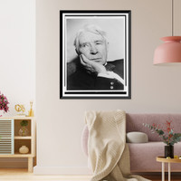 Historic Framed Print, [Carl Sandburg, head-and-shoulders portrait, facing left].World-Telegram & Sun photo by Al Ravenna.,  17-7/8" x 21-7/8"