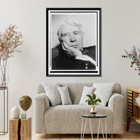 Historic Framed Print, [Carl Sandburg, head-and-shoulders portrait, facing left].World-Telegram & Sun photo by Al Ravenna.,  17-7/8" x 21-7/8"