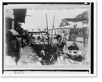 Three horse-drawn wagons in heavy cut on the Taytay(?)-Antipolo Road, Rizal Province, Philippine Islands, Vintage Wall Art