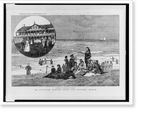 Historic Framed Print, An American seaside home for working women. Bathing on Monmouth Beach,  17-7/8" x 21-7/8"