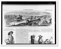 Cheyenne Indians attacking a working party on the Union Pacific Railroad, August 4, 1867.sketched by T.R. Davis, Antique Poster
