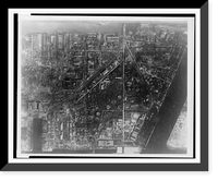 Historic Framed Print, [Aerial view of Mitsubishi Oil Refinery, Japan, after bombing],  17-7/8" x 21-7/8"