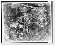 Historic Framed Print, [Aerial view of Hitachi Aircraft Co., Tachikawa, Japan, after bombing],  17-7/8" x 21-7/8"