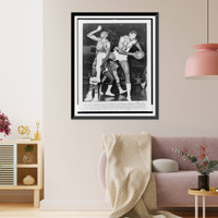 Wilt Chamberlain and Nate Thurmond during basketball game Classic, Vintage Poster