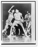 Wilt Chamberlain and Bill Russell during basketball game Classic, Antique Print