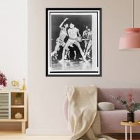Wilt Chamberlain and Bill Russell during basketball game Classic, Antique Print