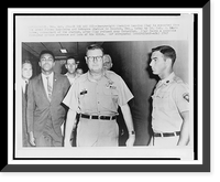 Muhammad Ali, formerly Cassius Clay, escorted from the Armed Forces examining and entrance station in Houston, Texas, after refusing induction into the Army, Vintage Poster