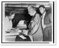 Muhammad Ali, formerly Cassius Clay, with his attorney, Hayden Covington, files petition to halt induction into Armed Services, Antique Print