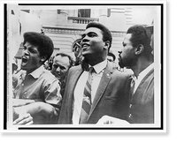 Muhammad Ali, formerly Cassius Clay, with supporters after refusing induction into the Army at the Armed Forces examining and entrance station in Houston, Texas, Vintage Wall Art
