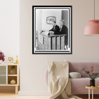 Historic Framed Print, [Senator Stuart Symington being interviewed by Ned Brooks on television show Meet the Press" during the Democratic National Convention]",  17-7/8" x 21-7/8"