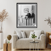 Historic Framed Print, [Senator Stuart Symington being interviewed by Ned Brooks on television show Meet the Press" during the Democratic National Convention]",  17-7/8" x 21-7/8"