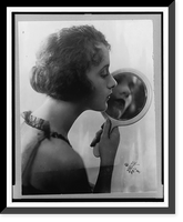 Historic Framed Print, [Constance Talmadge, head-and-shoulders portrait, facing right, looking into mirror],  17-7/8" x 21-7/8"