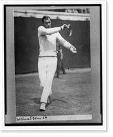 Historic Framed Print, [Bill Tilden, full-length portrait, on tennis court with racket],  17-7/8" x 21-7/8"