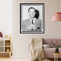 Ben Hogan, head-and-shoulders portrait, holding golf ball, Vintage Poster