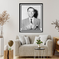 Ben Hogan, head-and-shoulders portrait, holding golf ball, Vintage Poster