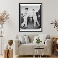 Robert Porter Patterson greets son at flying school Classic, Vintage Print