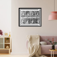 Alice Marble playing tennis at Forest Hills; composite of eight photographs illustrating her serve and backhand, Vintage Poster