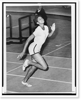 Wilma Rudolph at finish line during track meet in Madison Square Garden, Vintage Wall Art