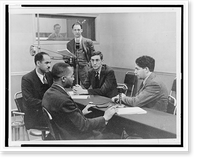 Kenneth B. Clark, Judge Hubert T. Delaney, Dr. Dan Dudson, and Mr. Albert Deutsch during broadcast of HNYC radio show How can we work for interracial understanding?"", Historic Print