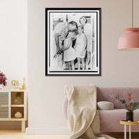 Arnold Palmer with family at home in Ligonier, Pa. Classic, Antique Wall Art