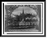 View of roof tops of New Orleans from an ironwork balcony Classic, Antique Print