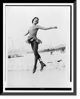 Tenley Albright, figure skater, in mid-air leap at practice in Cortina, Italy Classic, Historic Print