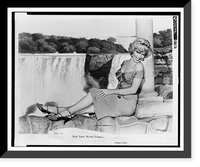 Antique Scenic Print - Niagara Falls - Marilyn Monroe seated on stone
