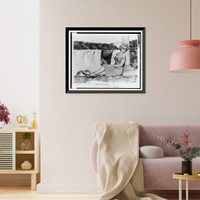 Antique Scenic Print - Niagara Falls - Marilyn Monroe seated on stone