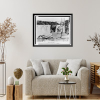 Antique Scenic Print - Niagara Falls - Marilyn Monroe seated on stone