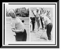 Historic Framed Print, [Jack Nicklaus practicing for golf tournament being held at St. Louis, Mo.; two images],  17-7/8" x 21-7/8"
