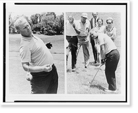 Historic Framed Print, [Jack Nicklaus practicing for golf tournament being held at St. Louis, Mo.; two images],  17-7/8" x 21-7/8"
