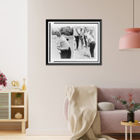 Historic Framed Print, [Jack Nicklaus practicing for golf tournament being held at St. Louis, Mo.; two images],  17-7/8" x 21-7/8"