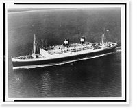 Full-length view of the ocean liner President Coolidge as it departs from Japan, Vintage Wall Art