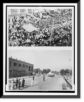 Composite photograph showing two scenes of voting places in Tehran, Iran, Vintage Print