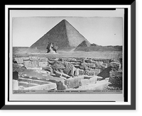 Great pyramid and sphinx, Egypt.The Perry Pictures, Antique Poster