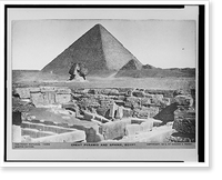Great pyramid and sphinx, Egypt.The Perry Pictures, Antique Poster