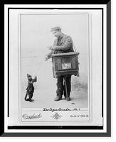 Vintage Photo Print - The organ grinder.Overspeck, Hamilton, O
