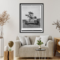 Historic Framed Print, Tiger in Bereitstellung.Pk. Schr&ouml;ter.,  17-7/8" x 21-7/8"