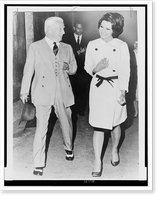 Charlie Chaplin and Sophia Loren walking together on a movie set in London Classic, Antique Wall Art