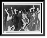Charlie Chaplin with wife Oona in a crowd at rally for campaign of Henry Wallace, Antique Poster