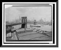 Historic Framed Print, [Bird's-eye view of the Washington Bridge, and lower Manhattan],  17-7/8" x 21-7/8"