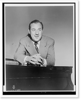 Historic Framed Print, [Conrad Thibault, half-length portrait, leaning over piano],  17-7/8" x 21-7/8"