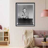 Historic Framed Print, [Conrad Thibault, half-length portrait, leaning over piano],  17-7/8" x 21-7/8"