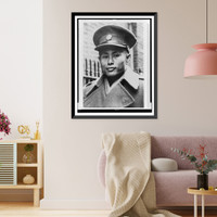 U Aung San, head-and-shoulders portrait, in military uniform, Historic Reproduction