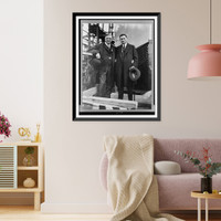 Historic Framed Print, [Edward N. Hurley, full-length portrait, standing with Charles M. Schwab].M. Rosenfeld, N.Y.,  17-7/8" x 21-7/8"
